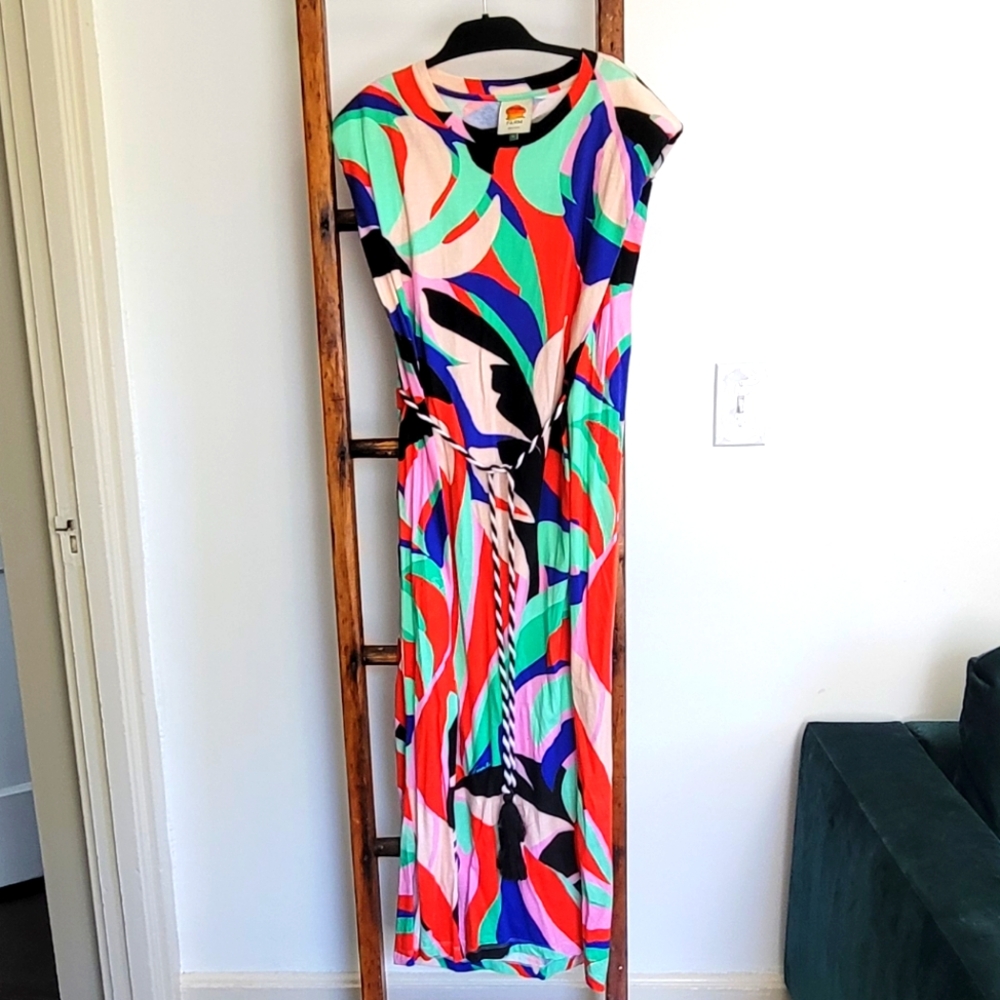 FARM Rio Monstera T-Shirt Dress L with belt